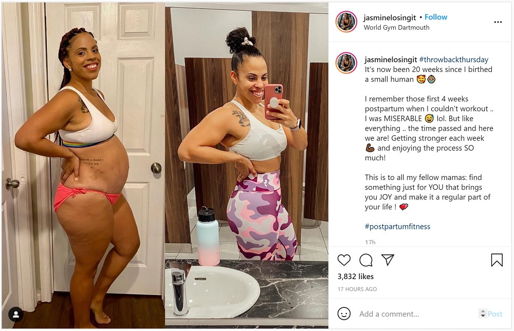 Jasmine postpartum weight loss